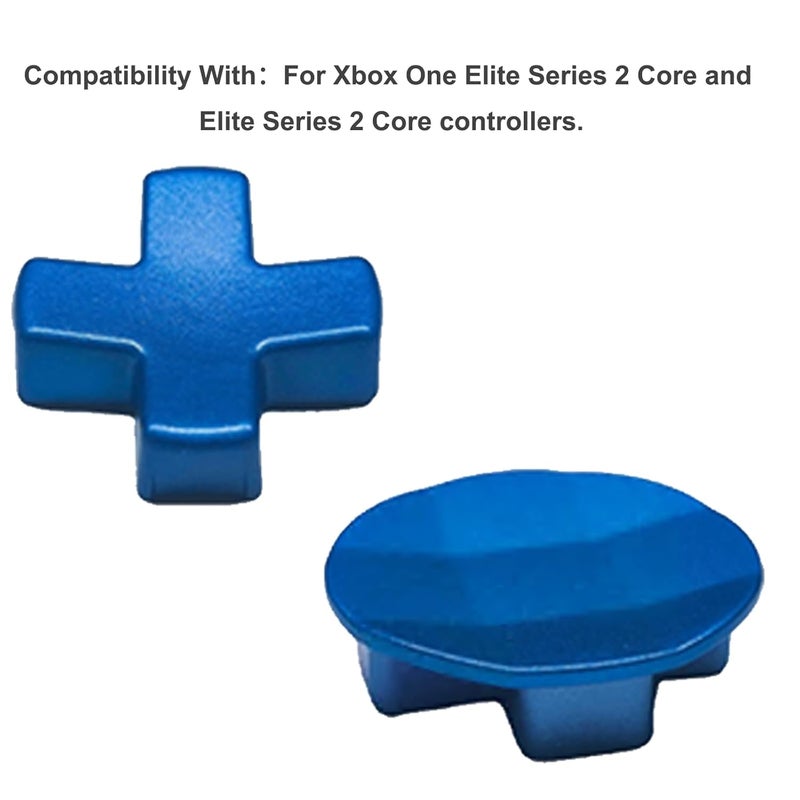 Anglepingping Store 2 Pack Metal D-Pads for Xbox One Elite Series 2 ,Standard D pad and Faceted D Pad Replacement Accessories for Xbox One Elite Series 2 Cord Controller(Blue) - Image 4